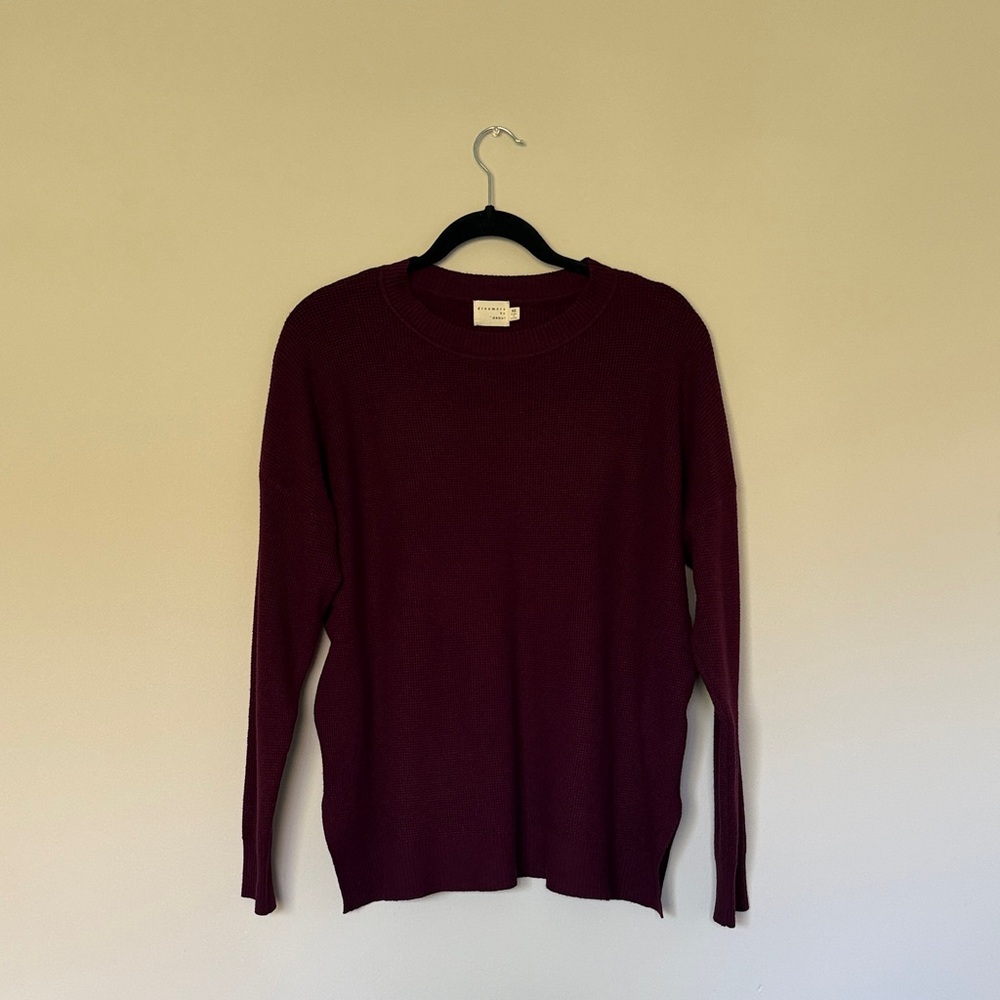 Women's Crew Neck Sweater - Burgundy